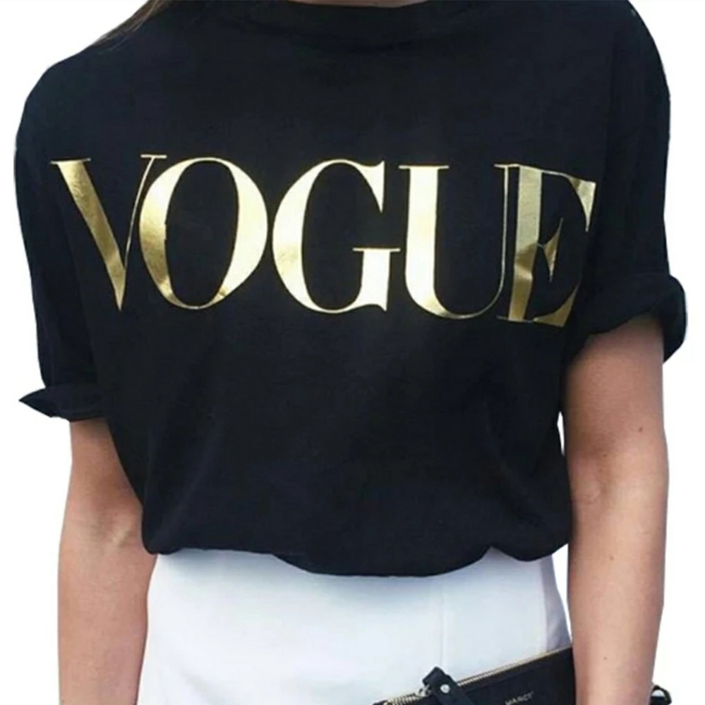 VOGUE BLACK & GOLD SHORT SLEEVE TEE